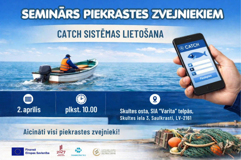 Afiša: Seminārs piekrastes zvejniekiem par CATCH sistēmas lietošanu